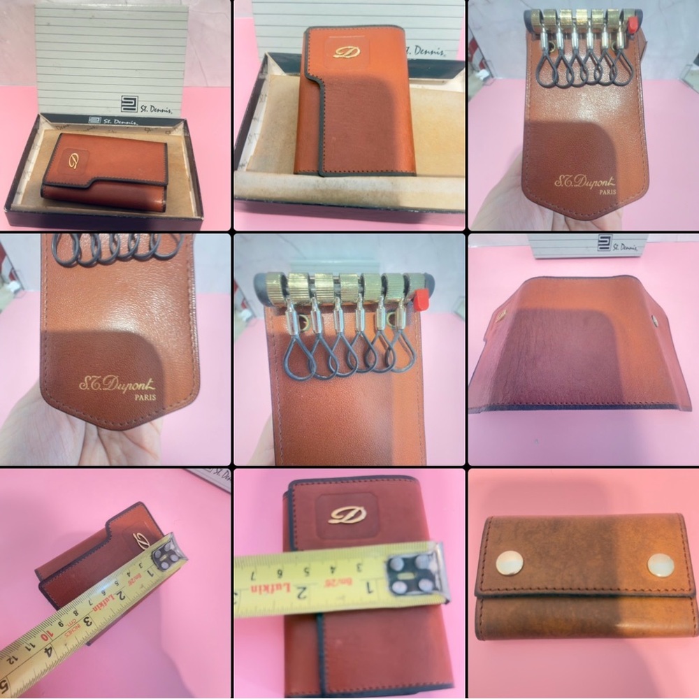 Vintage St. Dennis Key holder pocket snap Brown Leather.